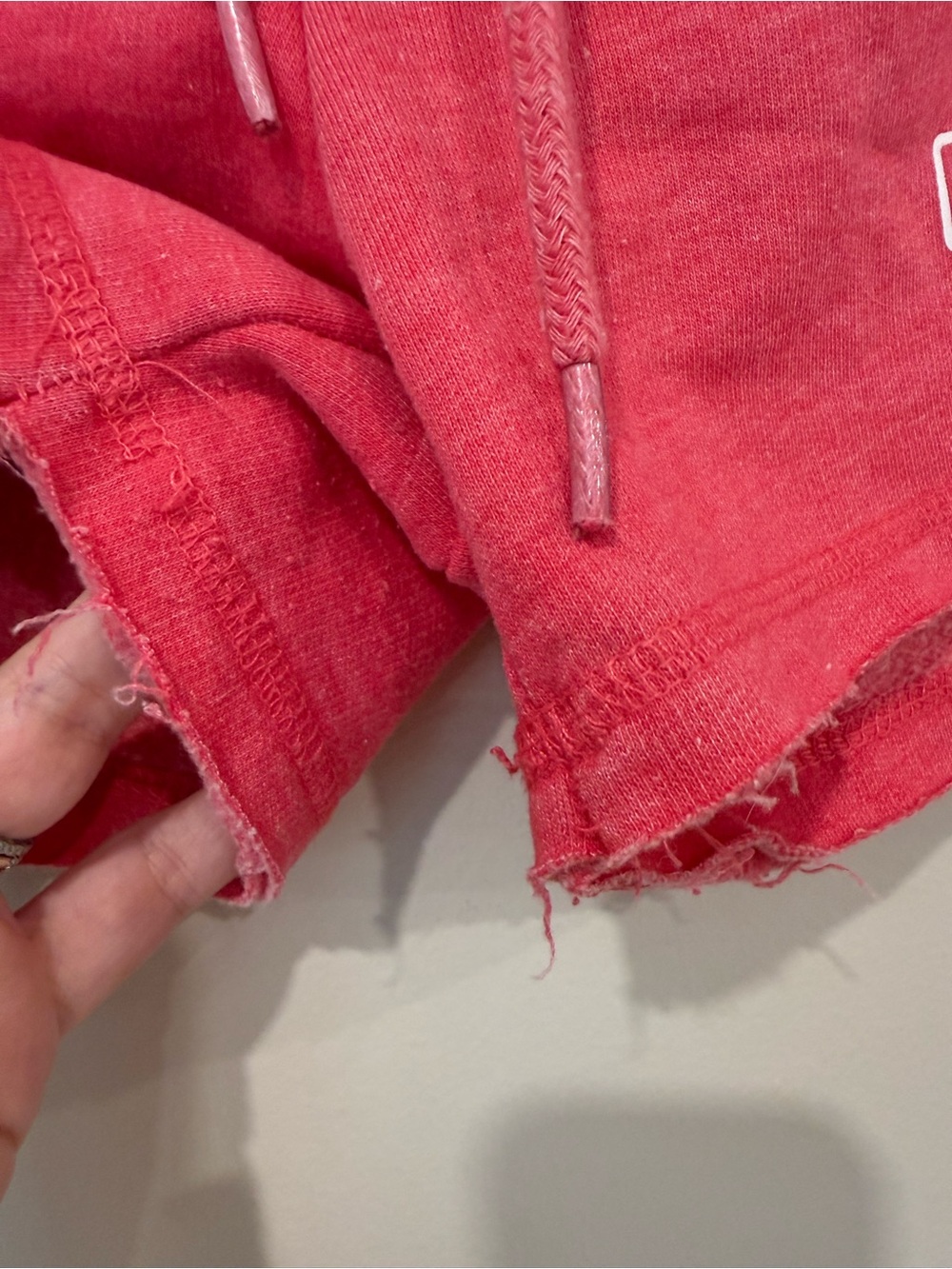 Dollywood Hot Pink Terry Drawstring Athletic Sweat Shorts Retro - Picture 3 of 8